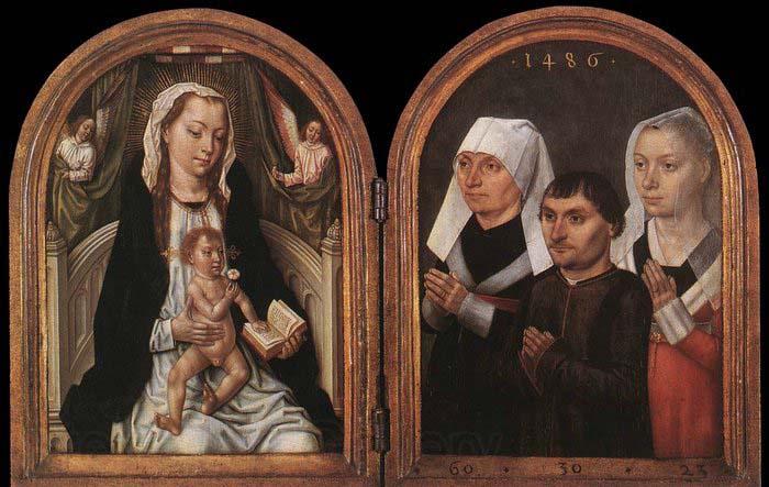 Master of the Saint Ursula Legend Diptych with the Virgin and Child and Three Donors France oil painting art